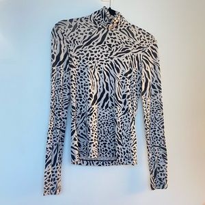 H&M Zebra Print Turtleneck Top